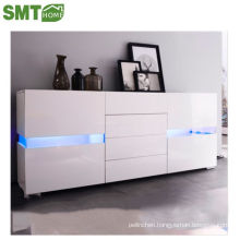 storage high gloss led side cabinet acrylic white PB factory
